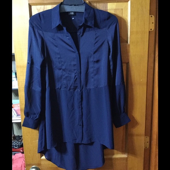 Miss Me Tops - Miss Me Navy Blue Tunic Top
